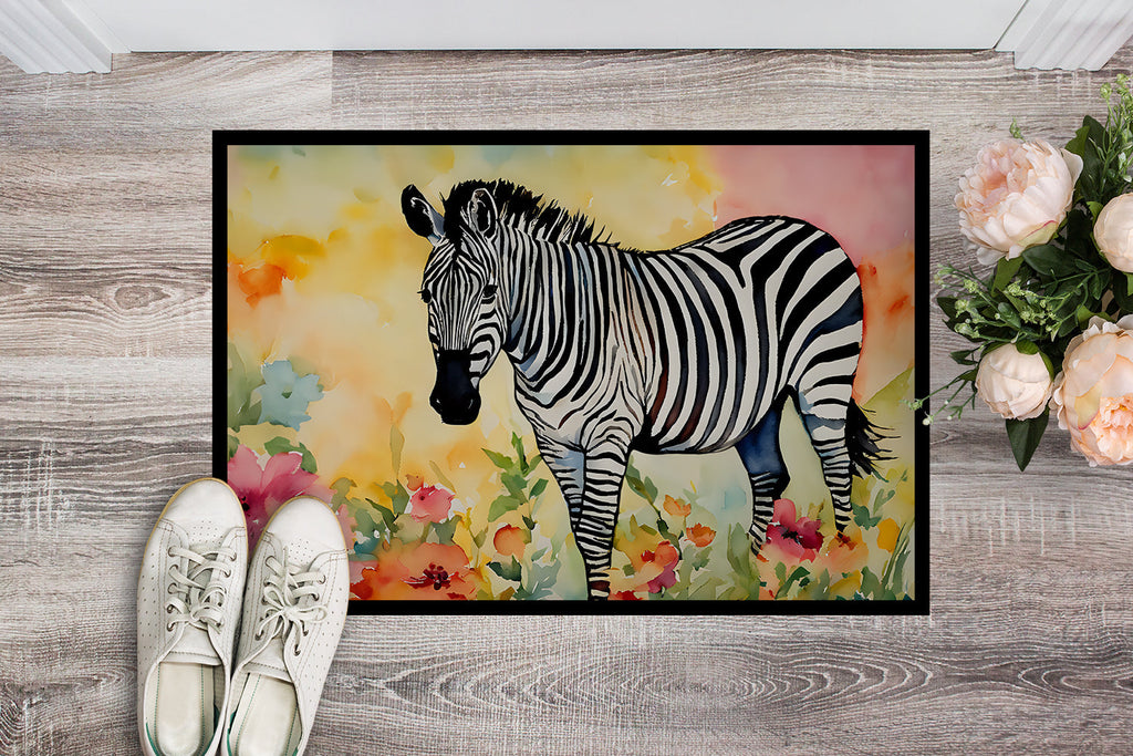 Zebra Doormat Indoor Outdoor 24H X 36W Front Door Mat Rugs for Entryway, Non Slip Washable Low Pile,