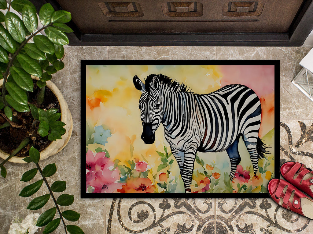 Zebra Doormat Indoor Outdoor 24H X 36W Front Door Mat Rugs for Entryway, Non Slip Washable Low Pile,