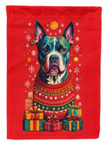 Staffordshire Bull Terrier Holiday Christmas House Flag 28x40 Porch Sleeve Pole Decorative Outside Yard Banner Artwork Wall Hanging, Polyester