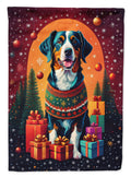 Appenzeller Sennenhund Holiday Christmas House Flag 28x40 Porch Sleeve Pole Decorative Outside Yard Banner Artwork Wall Hanging, Polyester