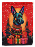 Australian Kelpie Holiday Christmas House Flag 28x40 Porch Sleeve Pole Decorative Outside Yard Banner Artwork Wall Hanging, Polyester