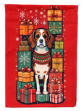 Beagle Holiday Christmas House Flag 28x40 Porch Sleeve Pole Decorative Outside Yard Banner Artwork Wall Hanging, Polyester
