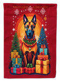 Belgian Malinois Holiday Christmas House Flag 28x40 Porch Sleeve Pole Decorative Outside Yard Banner Artwork Wall Hanging, Polyester