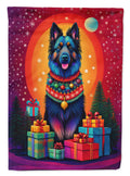 Belgian Sheepdog Holiday Christmas House Flag 28x40 Porch Sleeve Pole Decorative Outside Yard Banner Artwork Wall Hanging, Polyester