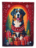 Bernese Mountain Dog Holiday Christmas House Flag 28x40 Porch Sleeve Pole Decorative Outside Yard Banner Artwork Wall Hanging, Polyester