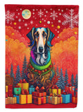 Borzoi Russian Wolfhound Holiday Christmas House Flag 28x40 Porch Sleeve Pole Decorative Outside Yard Banner Artwork Wall Hanging, Polyester
