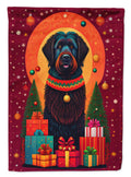 Black Briard Holiday Christmas House Flag 28x40 Porch Sleeve Pole Decorative Outside Yard Banner Artwork Wall Hanging, Polyester