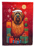 Briard Holiday Christmas House Flag 28x40 Porch Sleeve Pole Decorative Outside Yard Banner Artwork Wall Hanging, Polyester