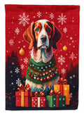Brittany Spaniel Holiday Christmas House Flag 28x40 Porch Sleeve Pole Decorative Outside Yard Banner Artwork Wall Hanging, Polyester