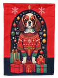 Cavalier Spaniel Holiday Christmas House Flag 28x40 Porch Sleeve Pole Decorative Outside Yard Banner Artwork Wall Hanging, Polyester