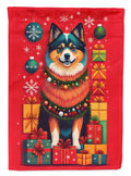 Finnish Lapphund Holiday Christmas House Flag 28x40 Porch Sleeve Pole Decorative Outside Yard Banner Artwork Wall Hanging, Polyester