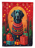 Flat-Coated Retriever Holiday Christmas House Flag 28x40 Porch Sleeve Pole Decorative Outside Yard Banner Artwork Wall Hanging, Polyester