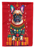 French Bulldog Holiday Christmas House Flag 28x40 Porch Sleeve Pole Decorative Outside Yard Banner Artwork Wall Hanging, Polyester