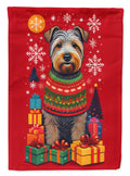 Glen of Imaal Terrier Holiday Christmas House Flag 28x40 Porch Sleeve Pole Decorative Outside Yard Banner Artwork Wall Hanging, Polyester