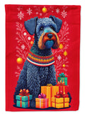 Kerry Blue Terrier Holiday Christmas House Flag 28x40 Porch Sleeve Pole Decorative Outside Yard Banner Artwork Wall Hanging, Polyester