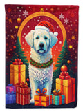 Kuvasz Holiday Christmas House Flag 28x40 Porch Sleeve Pole Decorative Outside Yard Banner Artwork Wall Hanging, Polyester