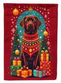 Labrador Retriever Holiday Christmas House Flag 28x40 Porch Sleeve Pole Decorative Outside Yard Banner Artwork Wall Hanging, Polyester