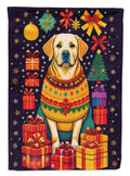 Labrador Retriever Holiday Christmas House Flag 28x40 Porch Sleeve Pole Decorative Outside Yard Banner Artwork Wall Hanging, Polyester