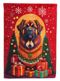 Leonberger Holiday Christmas House Flag 28x40 Porch Sleeve Pole Decorative Outside Yard Banner Artwork Wall Hanging, Polyester