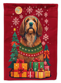 Otterhound Holiday Christmas House Flag 28x40 Porch Sleeve Pole Decorative Outside Yard Banner Artwork Wall Hanging, Polyester
