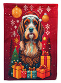 Petit Basset Griffon Vendeen Holiday Christmas House Flag 28x40 Porch Sleeve Pole Decorative Outside Yard Banner Artwork Wall Hanging, Polyester