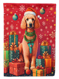 Poodle Holiday Christmas House Flag 28x40 Porch Sleeve Pole Decorative Outside Yard Banner Artwork Wall Hanging, Polyester