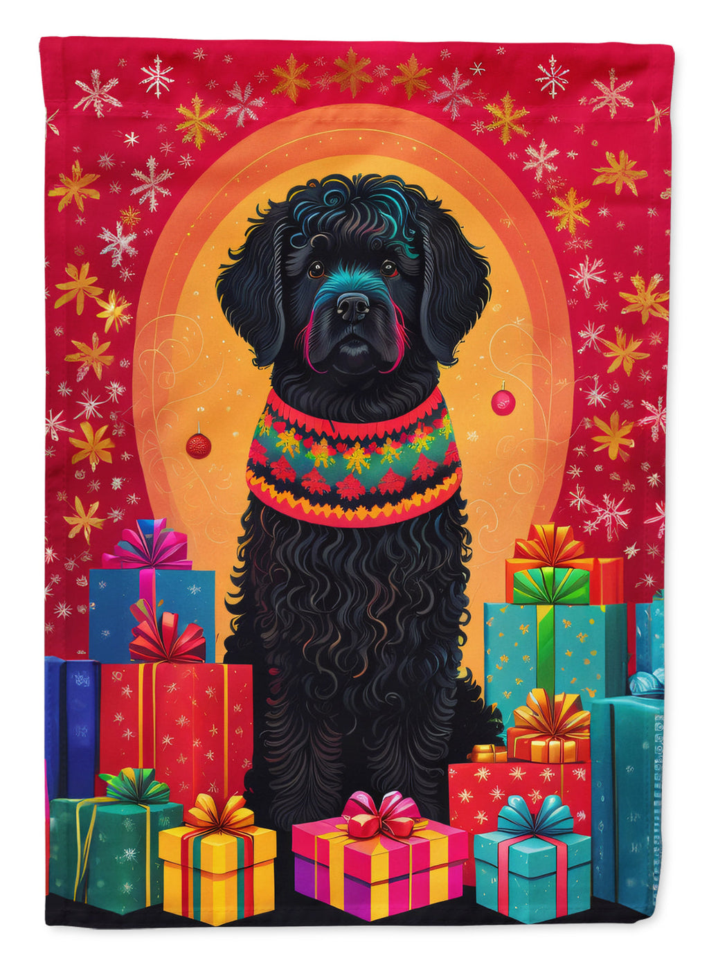 Puli Holiday Christmas House Flag 28x40 Porch Sleeve Pole Decorative Outside Yard Banner Artwork Wall Hanging, Polyester