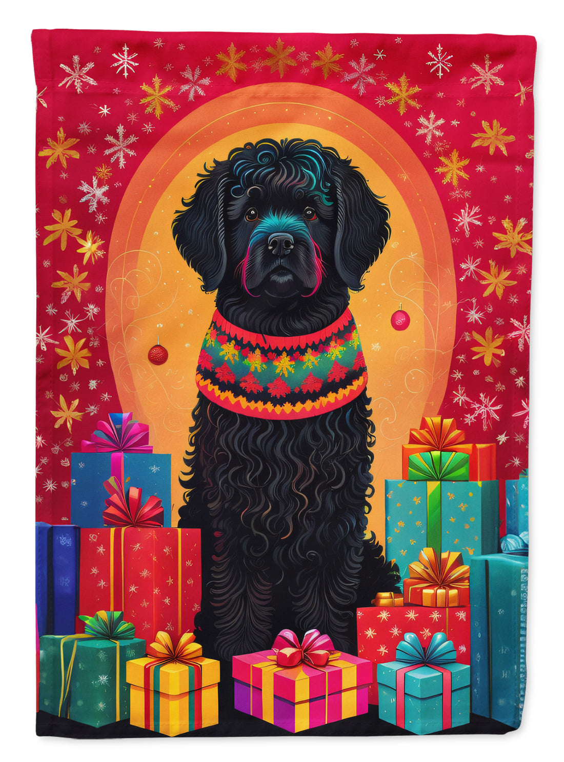 Puli Holiday Christmas House Flag 28x40 Porch Sleeve Pole Decorative Outside Yard Banner Artwork Wall Hanging, Polyester