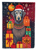 Scottish Deerhound Holiday Christmas House Flag 28x40 Porch Sleeve Pole Decorative Outside Yard Banner Artwork Wall Hanging, Polyester