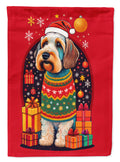 Sealyham Terrier Holiday Christmas House Flag 28x40 Porch Sleeve Pole Decorative Outside Yard Banner Artwork Wall Hanging, Polyester