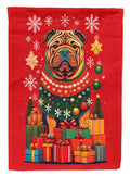 Shar Pei Holiday Christmas House Flag 28x40 Porch Sleeve Pole Decorative Outside Yard Banner Artwork Wall Hanging, Polyester