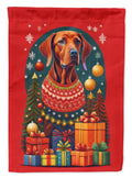 Vizsla Holiday Christmas House Flag 28x40 Porch Sleeve Pole Decorative Outside Yard Banner Artwork Wall Hanging, Polyester