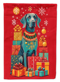 Weimaraner Holiday Christmas House Flag 28x40 Porch Sleeve Pole Decorative Outside Yard Banner Artwork Wall Hanging, Polyester