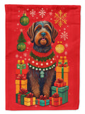 Wirehaired Pointing Griffon Holiday Christmas House Flag 28x40 Porch Sleeve Pole Decorative Outside Yard Banner Artwork Wall Hanging, Polyester