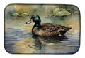 Mallard Duck Swimming Lake Dish Drying Mat Absorbent Dish Drying Mat Pad for Kitchen Counter Dish Drainer Mat for Countertop, 14 x 21", Multicolor