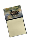 Mallard Duck Swimming Lake Watercolor Sticky Note Holder Refillable Dispenser Desk Accessory 3x3 Pad Gift