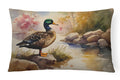 Mallard Duck Standing Lakeside Decorative Throw Pillow 12x16 Indoor Outdoor Accent Cushion, Fabric Cover with Insert for Sofa, Bed, Porch & Living Room
