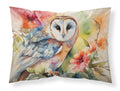 Barn Owl with Flowers Standard Pillowcase Lightweight Super Soft Easy Care Decorative Artwork Pillowcase, Standard