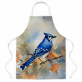 Blue Jay with Blossoms Spring Apron Cooking Kitchen Server Baking Crafts Gardening for Adult Women Men, Unisex, Large, Multicolor