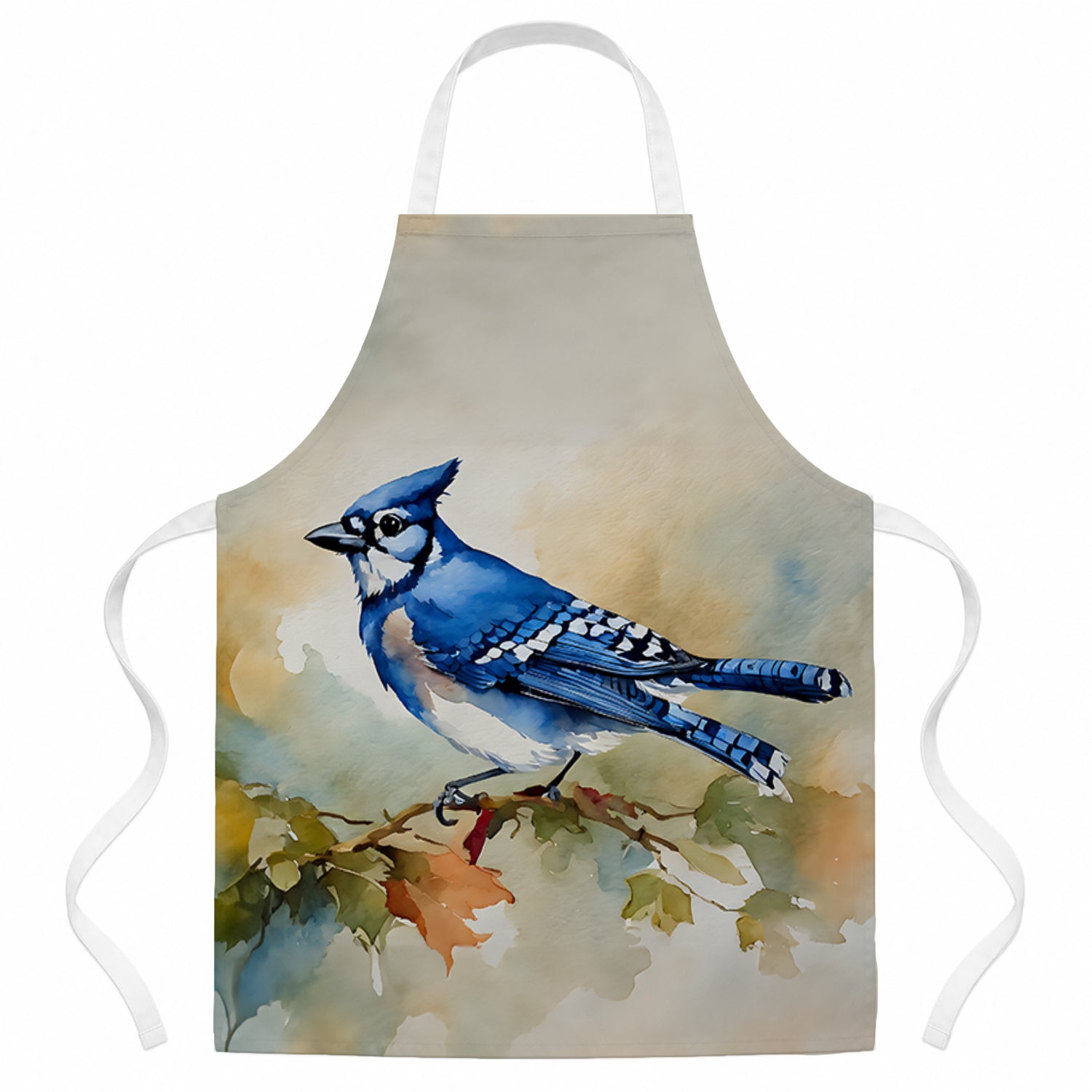 Blue Jay Wildlife Portrait Apron Cooking Kitchen Server Baking Crafts Gardening for Adult Women Men, Unisex, Large, Multicolor