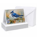Blue Jay Wildlife Portrait Greeting Cards Pack of 8 Blank Cards with Envelopes Whimsical A7 Size 5x7