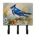 Blue Jay Wildlife Portrait Leash or Key Holder Wall Hooks, Coat Rack Wall Mount, for Hanging Keys, Towels, Aprons, Leashes