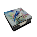 Blue Jay on Blossom Branch PU Leather Note Paper Holder with Artist-Designed Cover, Desk Accessory, Office Gift