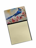 Blue Jay Spring Garden Scene Watercolor Sticky Note Holder Refillable Dispenser Desk Accessory 3x3 Pad Gift