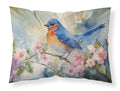 Eastern Bluebird on Blossom Branch Standard Pillowcase Lightweight Super Soft Easy Care Decorative Artwork Pillowcase, Standard