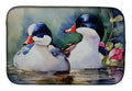Bufflehead Hooded Merganser Pair Swimming Dish Drying Mat Absorbent Dish Drying Mat Pad for Kitchen Counter Dish Drainer Mat for Countertop, 14 x 21", Multicolor