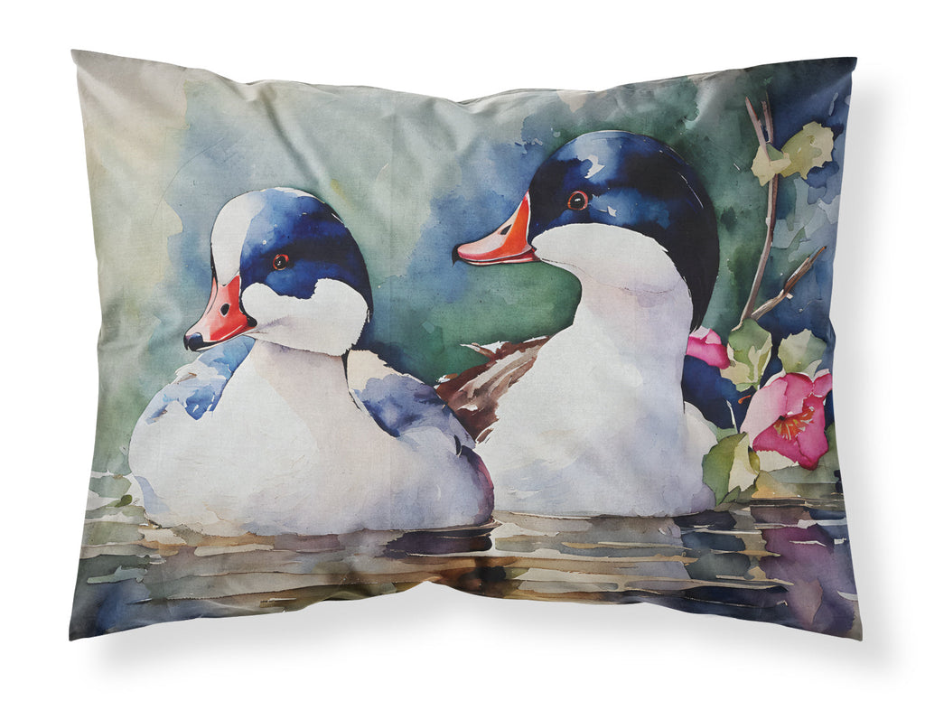 Bufflehead Hooded Merganser Pair Swimming Standard Pillowcase Lightweight Super Soft Easy Care Decorative Artwork Pillowcase, Standard