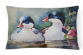 Bufflehead Hooded Merganser Pair Swimming Decorative Throw Pillow 12x16 Indoor Outdoor Accent Cushion, Fabric Cover with Insert for Sofa, Bed, Porch & Living Room