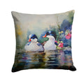 Bufflehead Hooded Merganser Pair Swimming Decorative Throw Pillow 18x18 Indoor Outdoor Accent Cushion, Fabric Cover with Insert for Sofa, Bed, Porch & Living Room