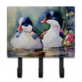 Bufflehead Hooded Merganser Pair Swimming Leash or Key Holder Wall Hooks, Coat Rack Wall Mount, for Hanging Keys, Towels, Aprons, Leashes